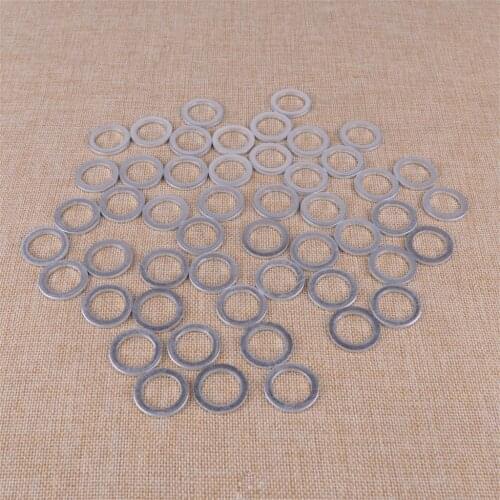 DWCX 50Pcs Aluminum Alloy Car Engine Oil Crush Washers Drain Plug Gaskets 18mm ID. 25.5mm OD. fit for most of car