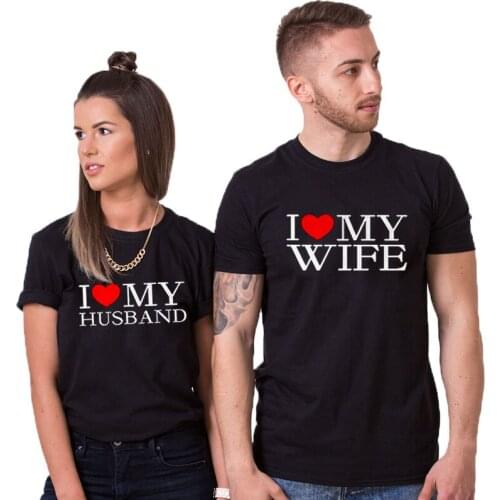 Tshirt Husband and Wife Wedding Anniversary Gift Soft Cotton Matching King and Queen T-Shirts Couple Matching
