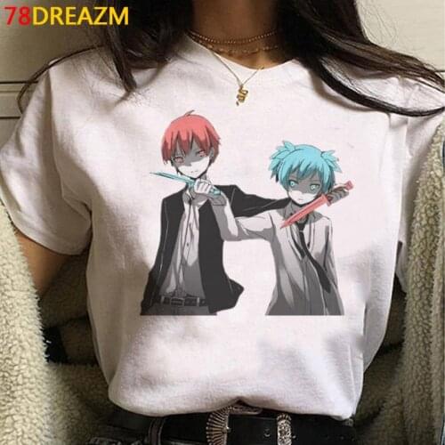 Assassination Classroom tshirt women grunge couple clothes japanese ulzzang harajuku kawaii tshirt white t shirt couple clothes