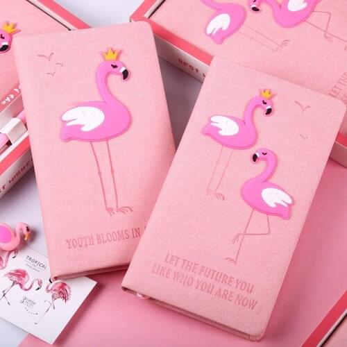 Kawaii Portable Pink Diary Notebook With Pen Set Cute Cartoon Student Notepad School Office Stationery