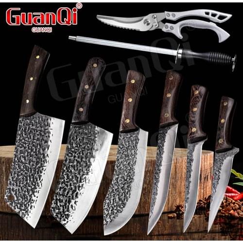 Forged Stainless Steel Kitchen Chef Knife Slaughter Boning Knife Meat Chopping Knife Razor Sharp Cleaver Butcher Knife Knives