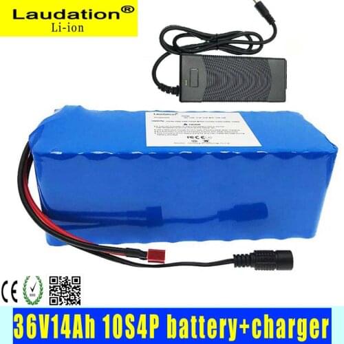 Laudation 36V 14Ah Electric Bicycle Lithium Battery36V10S4P 18650 Battery Pack Motorcycle Electric Car Bicycle Scooter with BMS