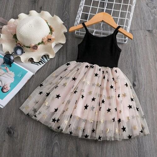 Summer Baby Girl Dress Sequined Star Sling Girls Clothes Kids Dresses for Girls Toddler Girls Vest vestidos Size 3 5 8 Years