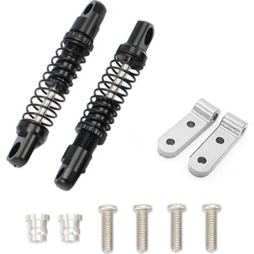 For WPL D12 RC Car Metal Rear Shock Absorber Damper with Mount Fixed Seat Upgrades Parts Accessories