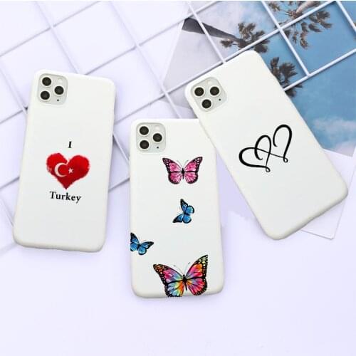 Cute butterfly blue phone case For iPhone 11 Pro XS MAX XR X 7 8 6Plus SE 2020 Candy Soft Silicone Phone Cover Bag