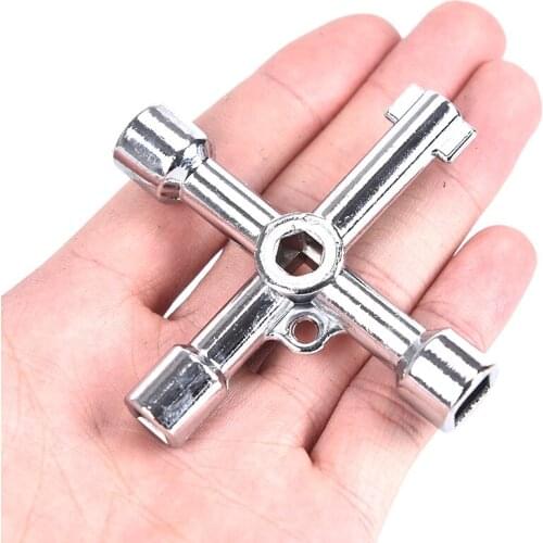 Multi-function 4 In 1 Universal Cross Key Triangle Key for Train Electrical Elevator Cabinet Valve Alloy Triangle Square