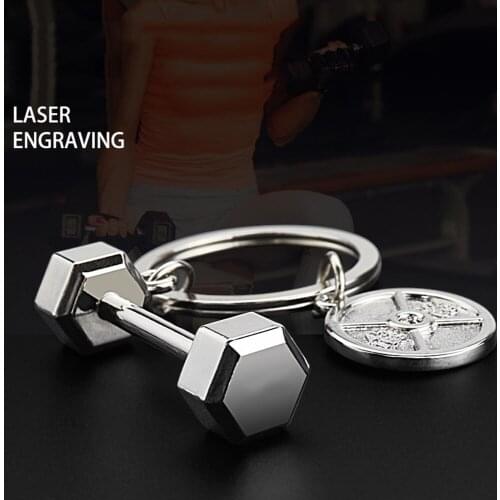 Fashion MINI 3D Dumbbell Model Women Men Keychains Pendant Boys Toys Bag Car Key Ornament Women Men Exercise Fitness Gift