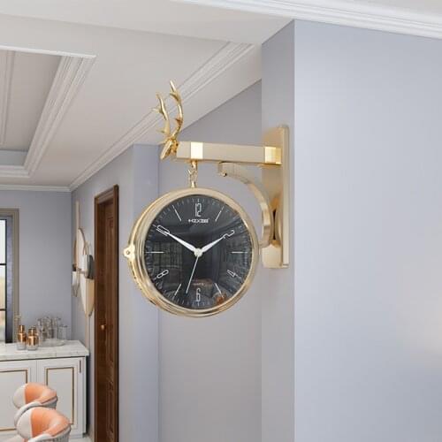 Nordic simple double-sided living room simple clock fashion household personality creative modern two-sided wall watch LB925001