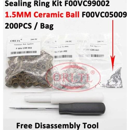 New Repair Sealing Ring F00VC99002 1.5MM Ceramics Balls F00VC05009 For Common Rail Injector 0445110275 0445110010 0445110 Type
