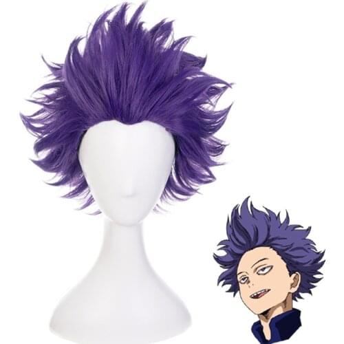 My Hero Academia Shinsou Hitoshi Shinso Wig Cosplay Costume Boku no Hero Academia Synthetic Hair Men Women Purple Short Wigs