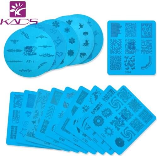 KADS Random Send 10pcs/20pcs/30pcs Choice Various Size Stamp Plate Stamping Image Plate Print Nail Manicure Template Plate