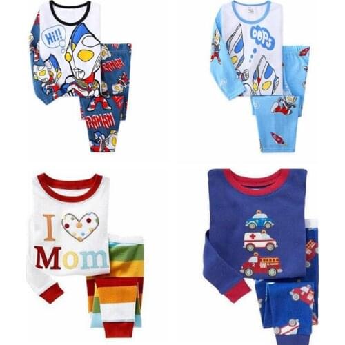 New Boys Casual Pajamas Sets Girls Pyjamas Sleepwear Clothing Suit Kids T-Shirts Pants Children Cotton Home Nightwear