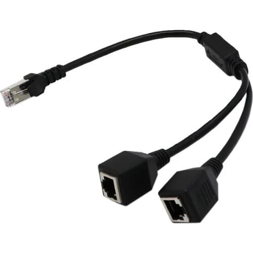 RJ45 Ethernet Y Splitter Adapter Cable 1 to 2 Port Switch Adapter Cord for CAT 5/CAT 6 LAN Ethernet