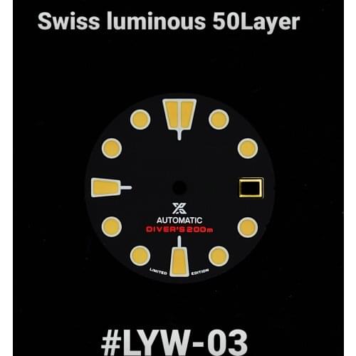 Seiko0 modified velvet black Swiss super khaki luminous SKX007/abalone/seiko mods dial