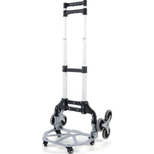 Stair Climbing Cart All Terrain Stair Climbing Hand Truck with Bungee Cord Portable Folding Trolley for Upstairs Cargo