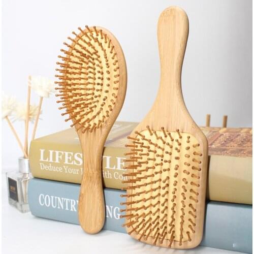 Solid Wood Paddle Hairbrush With Wood Bristles For Massaging Scalp Hairdressing And Massage Square Comb Hair Comb