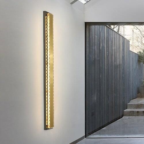 Stainless steel crystal Waterproof outdoor wall lamp LED Long Wall light IP65 courtyard Light Garden Villa porch Sconce Light