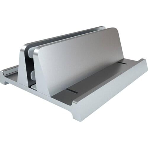 Vertical Laptop Stand Adjustable Double Dock Vertical Desk Laptop Holder Vertical Stand Compatible with 11-17 inches QXNF