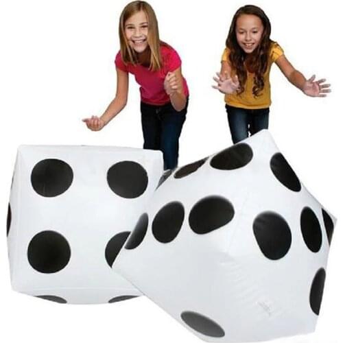 Casino Theme Party Decor Wedding Funny 35cm Big PVC Dice Stage Prop Inflatable Balloon Adult Kids Pool Beach Toy For Poker Party