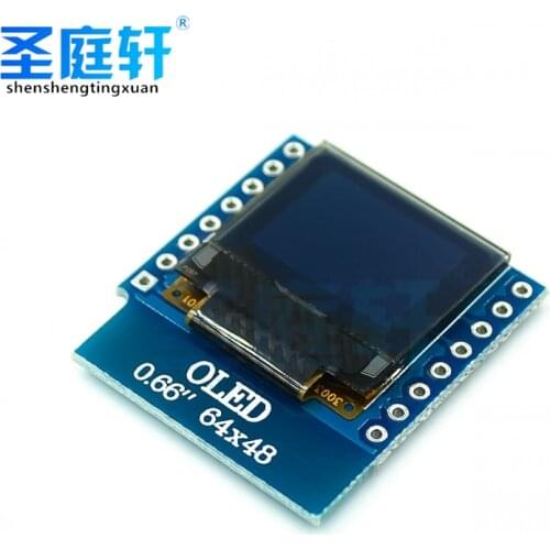 0.66 Inch D04 LCD LED Screen Compatible with 0.66 Inch Screen for WEMOS D1 MINI ESP32 64X48 IIC I2C