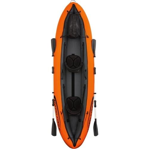 11ft Inflatable 2-Person Luxury Venture Kayak Fishing Double Paddle Floating Boat Sit in Sea Kayak Fun Air Raft