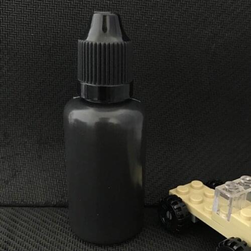 2500pcs PE 30ml E Liquid Bottle empty black Plastic Dropper Bottles With ChildProof C ap and long fine tips for E juice Nail Gel