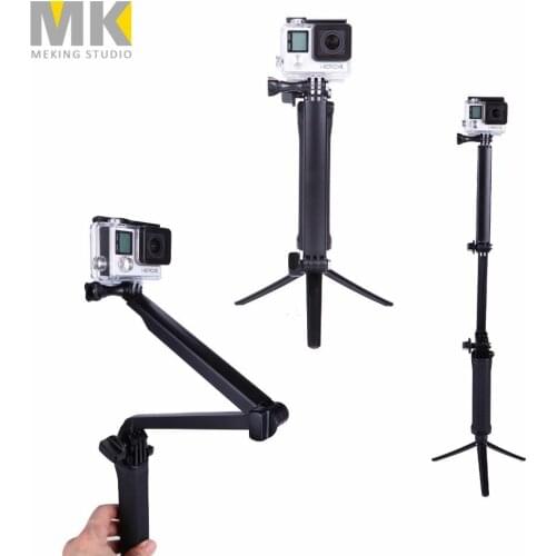 3-Way Monopod Arm Mount Adjustable stand Bracket Handheld Grip 3 Way Tripods For GoPro Hero 7 6 5 4/3+ SJ4000 SJ5000 Xiaomi Yi