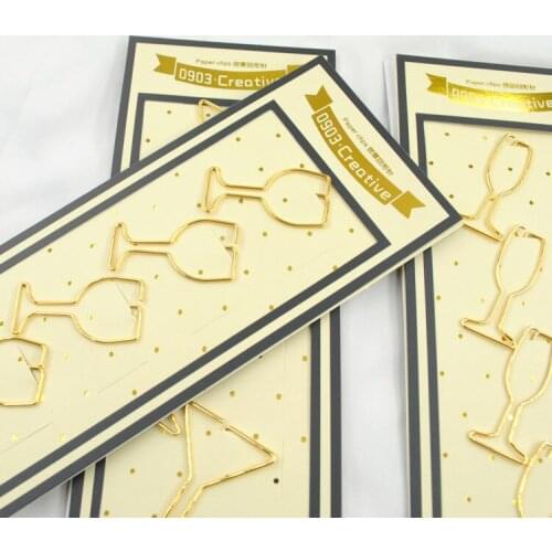4pcs Cross-Border Creativity Gift Plating Creative Goblet Paperclip Bookmark Flamingo Bow Office Stationery