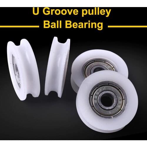 4 PCS 4mm 5mm 6mm 8mm U Deep Groove Pulley Ball Bearing Used In Rail Track Linear Motion System Ball Bearing Hardware