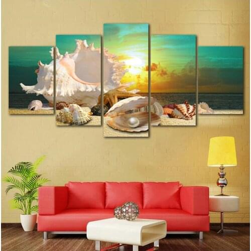 5d diamond painting Blue Beach Sea full square drill LOVE diamond embroidery 5d Shell diamond embroidery crafts painting 5pcs