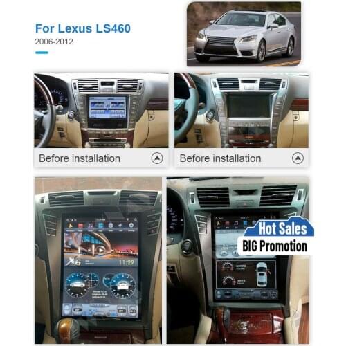 PX6 4+64G Tesla style Android 8.1 Car Multimedia Player unit For Lexus LS460 GPS Navigation radio video type recorder big screen