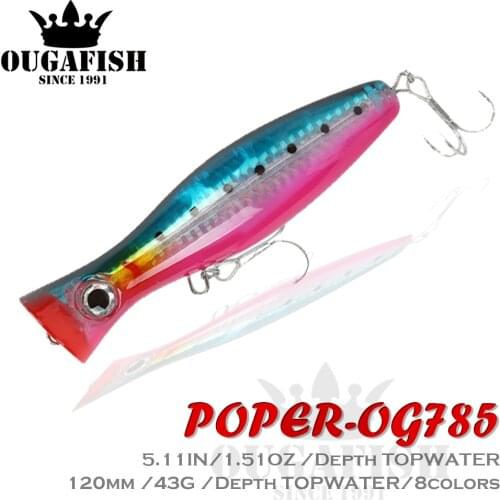 Big Popper Fishing Lure Floating Bait Weights 12cm 43g Topwater Lure Whopper Saltwater Lures Isca Artificial Articulos De Pesca