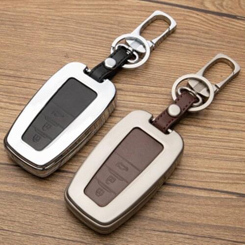 Alloy Remote Car Keychain Key Cover Case For Toyota Camry CHR Prius Corolla RAV4 Prado 2017 2018 Remote keyless key bag