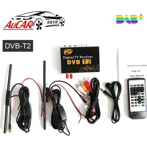 DVB-T2 Car Digital TV HD MPEG-4 Tuner Receiver Two Antenna 140-200km/h Two Chip Tuner DVB T BOX