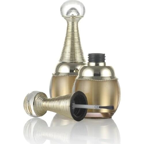 High quality 10ml Acrylic Nail Polish Bottle Is Empty With A Lid Brush Cosmetics Packaging Nail Bottles