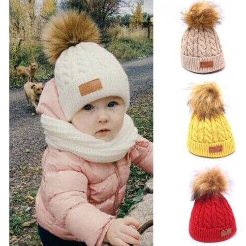 KoreaS Autumn and Winter ChildrenS New Single-Layer Woolen Hat Outdoor Baby Twist Label Warm Knitted Hat