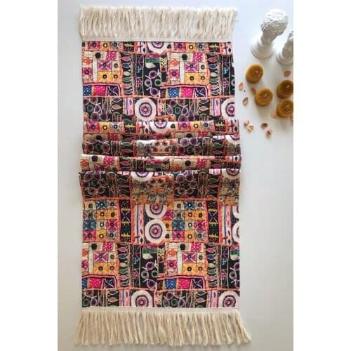 Cream With Tassels Bohemian Style Runner Table Cloth 45x155