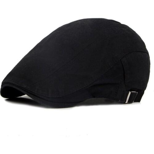 LDSLYJR Summer Solid Color Newsboy Caps Men Cotton Flat Peaked Cap Women Painter Beret Hats 01