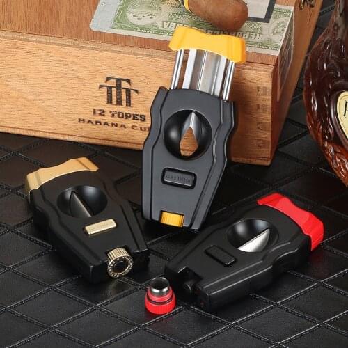 Lubinski Metal Cigar Cutter V Cut Classic Luxury Cigar Scissors Stainless Steel Cigar V Cutter Gadgets For Smoking Lover