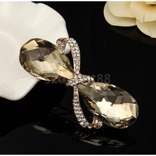 Fashion Womens Crystal Rhinestone Bowknot Bow Hair Clip Hair Barrette Hairpin Barrette Hair Accessories