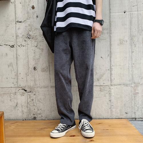 2021 Mens Corduroy Fabric Sweatpants Loose Cargo Casual Pants Military Style Fashion Streetwear Trousers Straight Pants M-2XL