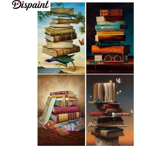 Dispaint Full Square/Round Drill 5D DIY Diamond Painting "Book scenery" 3D Embroidery Cross Stitch 5D Home Decor Gift