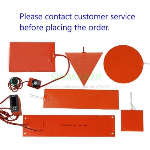 Non-standard Customized 3D printer square/Round silicone rubber Heater heated bed ,heating plate/pad W Temperature control