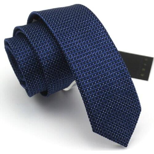 2019 New Arrivals Fashion Neckties 6CM Slim Ties for Men Casual Plaid Necktie Navy Blue Upscale tie Generous fashion Necktie