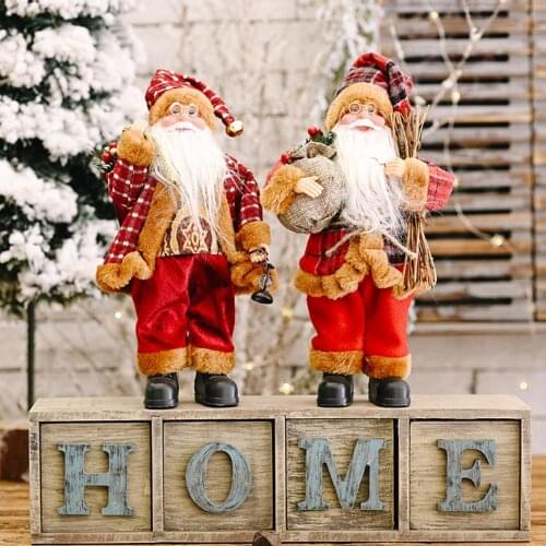 New Year Home Decoration Santa Claus Doll 30*20cm Creative Christmas Tree Ornament Gift Merry Christmas Home Desktop Decorations