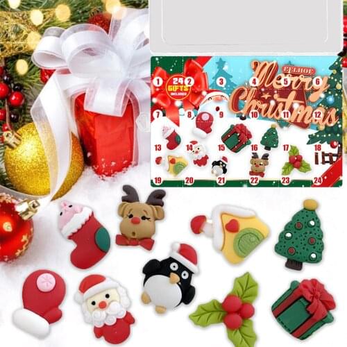 Christmas Countdown Calendar With 24 Little Doors Santa Claus Deer Doll Gift Box Advent Calendar Christmas Blind Boxes A40