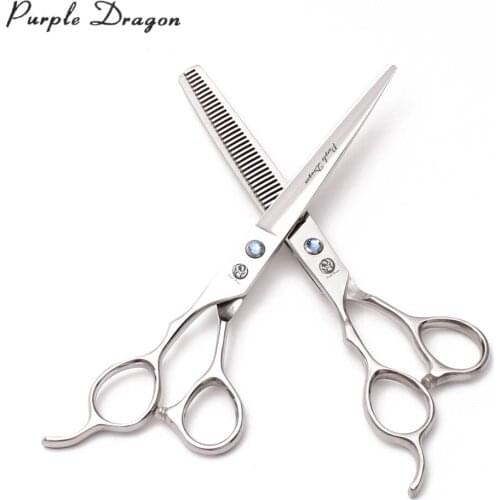 Left Hand 7" 19.5cm Purple Dragon JP Stainless Barber Scissors Cutting Scissors Thinning Shears Professional Hair Scissors Z8000