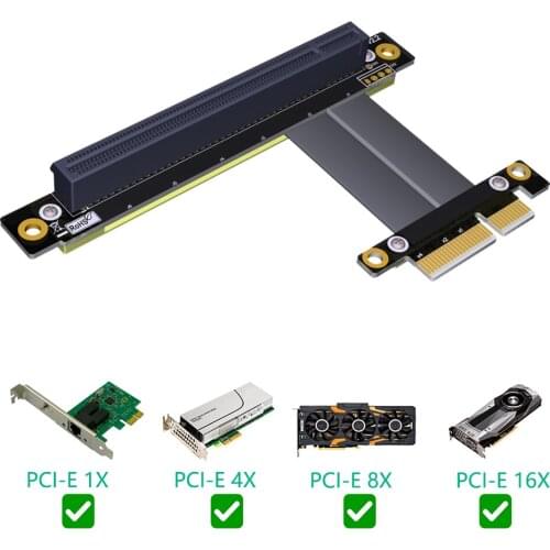 PCI Express PCIE Riser Card PCI-E 4X to 16X Extension Cable PC Graphics Card PCI Express Connector Flexible Cable Extender Riser