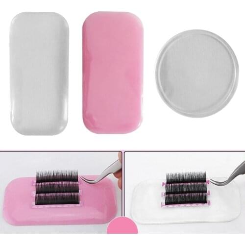 1PC Flexible Silicone/Glass Eyelash Extension Stand Pallet Pad Lash Holder Tool Reusable Individual Eyelashes Easy Pick Up Tool