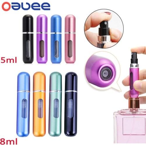 5 ml / 8 ml Portable Travel Mini Container Aluminum Refillable Perfume Spray Bottle Empty Cosmetic Storage Bottles